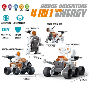 JinYing DIY Solar <b>Robot</b> <b>Toy</b> 138 Pieces 4 in 1 Space Adventure Electric Space Car <b>Toy</b> Assembly Kit for Kids - Product Image 4