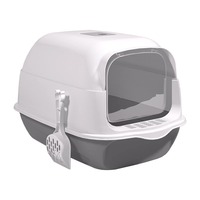 Bac à litière pour chat extra-large entièrement fermé, design anti-éclaboussures, toilette intégrée, système anti-odeurs, pelle à litière incluse, 1,4 kg