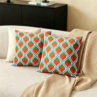 Housse de coussin personnalisée avec imprimé fraise en pixels 45*45cm, housse de coussin décorative de luxe de haute qualité pour le salon, le canapé