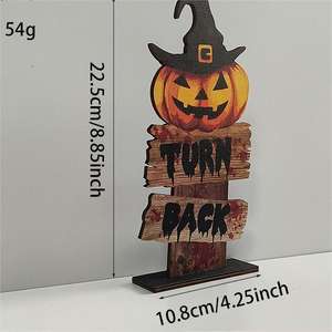 Nuovo ornamento di decorazione Desktop di Halloween in legno, zucca, Zombie, scheletro, vacanze in famiglia oggetti di scena per l'atmosfera - Product Image 6