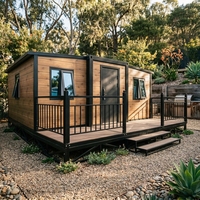 Maison conteneur extensible avec balcon, isolée et portable, pour une habitation permanente