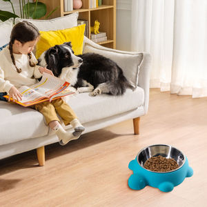 Turtle Shape Pet <span class=keywords><strong>Bowl</strong></span> Set-Base de silicone antiderrapante com inserção de aço inoxidável, bonito Animal Design - Product Image 2