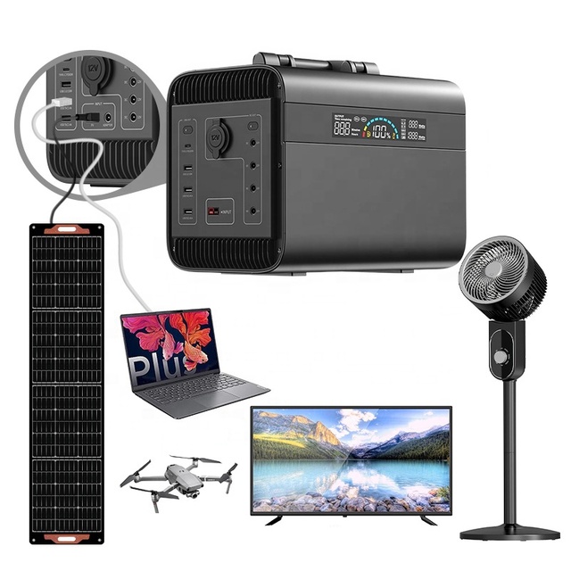 Portable Solar Generator 1000W Wireless Power Bank for Car Jump Starter Customizable Logo