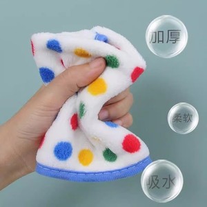 Paño de cocina de forro polar coral con lunares, grueso y altamente absorbente, con cuerda para colgar, para limpieza de cocina - Product Image 2