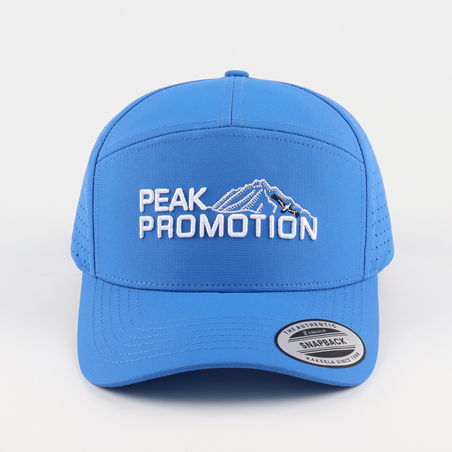 High Quality 7 Panel Laser Cut Hole Baseball Cap Custom 3D Logo Water Resistant Running Cap Mens Sports Performance Hat Gorras