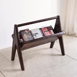 Libreria da Terra in Legno Massello Stile Wabi Sabi, Porta Riviste e Giornali <span class=keywords><strong>per</strong></span> Organizzazione e Stoccaggio in Soggiorno - Product Image 1