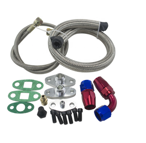 Dây Chuyền Cấp Dầu Đua AN4 AN10 Mặt Bích Xả Dầu Bện Với Phụ Kiện Cho Động Cơ 1JZ 2JZ - Product Image 4