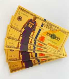 Banconote Commemorative da <span class=keywords><strong>Cento</strong></span> Dollari in Metallo per Collezione di Partite di Basket, Placcate in Oro su Entrambi i Lati, Promozione - Product Image 2