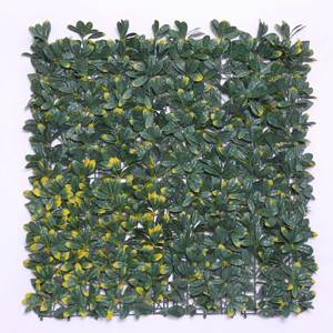 Vente en gros de panneaux muraux en herbe artificielle de haute qualité, 50x50 cm, style classique Yellowhead Holly, plantes décoratives vertes - Product Image 1