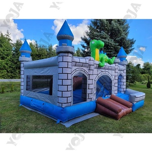 <span class=keywords><strong>Château</strong></span> gonflable commercial à thème dinosaure en bâche PVC 0,55 mm pour la location en parc d'attractions ou jardin - Product Image 3