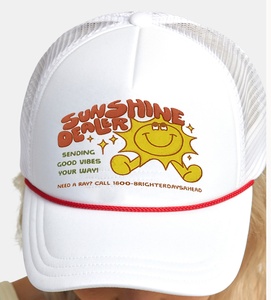 Casquette Snapback Vintage 90s - Blanc, Logo Imprimé, Style Camionneur Réglable Pour Homme