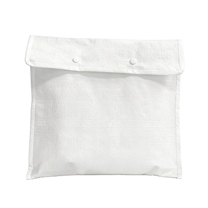 White Envelope Style Woven Shopping Bag Snap Closure Gift Packaging Handbag - Product Image 1