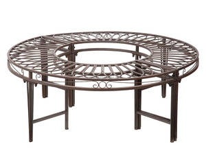 Meubles de jardin d'extérieur en fer forgé en métal de style antique <span class=keywords><strong>demi</strong></span>-<span class=keywords><strong>cercle</strong></span> <span class=keywords><strong>banc</strong></span> siège arbre bancs de patio en gros - Product Image 4