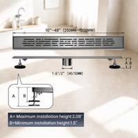 Desagüe de Ducha Vertical Lineal Moderno de Acero Inoxidable para Uso en Hoteles, Fácil Instalación, Personalizable en Tamaño, Color y Logotipo