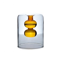 Bouteille en verre à double paroi colorée créative pour centres de table Vase en verre coloré de mariage pour la décoration de la maison