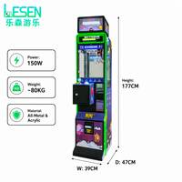 Machine à griffes commerciale compacte et fine, à monnayeur et billets, attrape-jouets, machine de jeu distributeur pour personnalisation de salles d'arcade et centres commerciaux