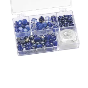 21837 High Clear 5 Grids Mini Transparent Plastic Acrylic Storage Box Bead Storage Finding Organizer