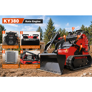 Livraison Gratuite Chargeuses sur Chenilles à Moteur CE/EPA KY380 17KW/HP Mini Chargeuse Compacte avec Accessoires - Product Image 4