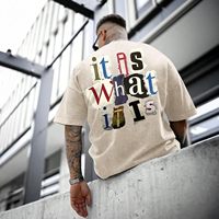 Camisetas Gráficas de Algodón para Hombre, Estampado de Letras Divertidas, Estilo Vintage Oversize, Lavado Ácido, Streetwear, Rapper, Casual