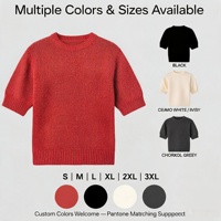 Pull tricoté personnalisé de haute qualité pour femme, à manches longues ou courtes, col rond, style décontracté automne, sur mesure selon échantillons
