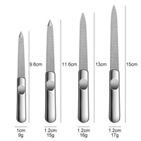 Lime à ongles en diamant de précision double face, lime à ongles en acier inoxydable pour les salons familiaux ou les voyages, pour le façonnage et le polissage