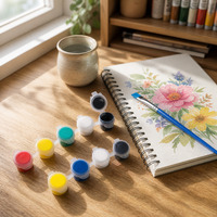 Pots de peinture de 5 ml, 6 couleurs vives, non toxiques, sûrs pour les enfants, pour le bricolage