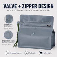 Pochette noire mate de support de serrure de tirette sac d'emballage de café de papier d'aluminium avec l'emballage en plastique de sac de nourriture de stockage de Mylar de valve d'air