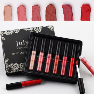 Superventas 6 unids/caja conjunto <span class=keywords><strong>de</strong></span> cosméticos brutos para <span class=keywords><strong>labios</strong></span> kit mate líquido labio bruto impermeable sin decoloración labio bruto maquillaje coreano - Product Image 5
