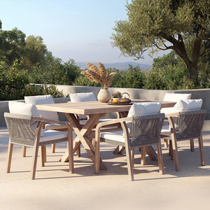 Conjunto de <span class=keywords><strong>Mesa</strong></span> <span class=keywords><strong>y</strong></span> <span class=keywords><strong>Sillas</strong></span> Modernas <span class=keywords><strong>y</strong></span> Duraderas para Exteriores, para Uso en Hoteles, de Madera de Teca <span class=keywords><strong>y</strong></span> Aleación de Aluminio, Muebles de Jardín Resistentes a la Intemperie - Product Image 2