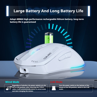 Souris d'ordinateur ONIKUMA CW917 4800 DPI avec boutons latéraux, double mode filaire et sans fil 2,4 GHz, ergonomique