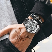 LIGE Dijital Erkek Saati LED Quartz Saat Spor Saat 50m Su Geçirmez Kol Saati Erkek Büyük Saatler Erkek Relogio Masculino