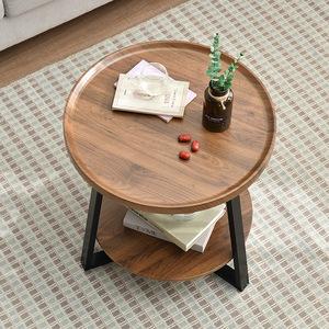 Bona <b>Gold</b> Square Coffee <b>Table</b> Wood <b>Round</b> Decorative Living Room <b>Side</b> <b>Table</b> Nordic Style Small Apartment Use - Product Image 2