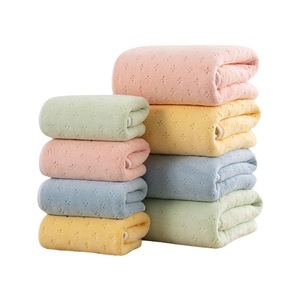 Bath <b>Towel</b> <b>Set</b> Coral Fleece Quick Dry Solid Color Rectangle Home Use - Product Image 4