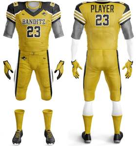 Ensemble d'uniformes de football américain OEM, nom de l'équipe, respirant, séchage rapide, anti-UV, taille plus, unisexe, jersey en polyester et élasthanne, maille - Product Image 5