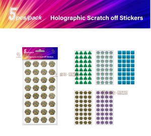 Étiquettes adhésives à gratter RTS pour emballage, autocollants holographiques circulaires personnalisés à gratter en rouleau/feuilles pour cartes-cadeaux DIY - Product Image 4