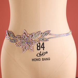 Chaîne de taille en daim strass de danse <span class=keywords><strong>orientale</strong></span> haut de gamme faite à la main exquise pour fille - Product Image 1