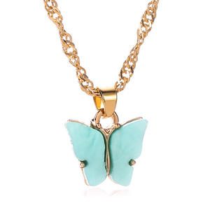 Trendz colorful sweet butterfly pink rim necklace chain - Product Image 1