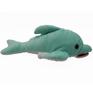 H-41 xanh trắng cá heo sang trọng động vật biển tay con rối đồ chơi kể chuyện giáo dục mầm non đạo cụ Cá heo con rối sang trọng - Product Image 3