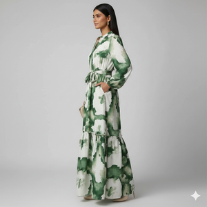 ชุดเดรสยาวทรงเอ แขนยาว พิมพ์ลายโลโก้ด้านหน้า สำหรับผู้หญิง แบรนด์ Unity Luxure รุ่นใหม่ ใส่สบาย ระบายอากาศได้ดี เหมาะสำหรับฤดูใบไม้ผลิและฤดูร้อน เอวธรรมชาติ - Product Image 4