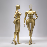 BBL FRP Material Übergrößen-Damen-Ganzkörper-Schaufensterpuppe in Goldfarbe im Euro-Amerikanischen Stil für Bekleidungspräsentation