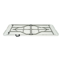 Table Pliante en Plastique de Haute Qualité 1,80 m, Rectangulaire Blanche, Mobilier d'Extérieur pour Banquets, Jardins, Réceptions et Événements