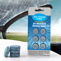 Concentré Comprimés effervescents détergent, tablette de lave-glace Comprimés de nettoyage pour vitres de voiture Pack de 6 blister