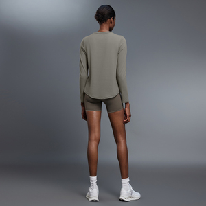 Camiseta de manga larga atlética transpirable para mujer, cuello redondo, Top de Yoga, puños elásticos, ropa de gimnasio de secado rápido, cómoda - Product Image 5