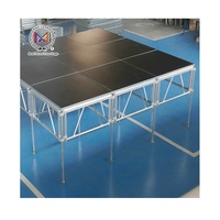 Plataforma de escenario de eventos de concierto de aluminio ajustable en altura OEM ODM personalizada con armazón de techo de aluminio