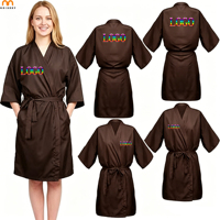 Robe de coiffure personnalisée avec logo, de haute qualité, imperméable, pour spa et beauté, kimono de bain pour femme