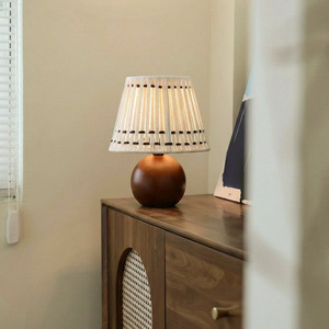 Table Lamp With Ceramic Base E27 Led Light Source Switch Control For Bedroom Study Desk <b>Nightlight</b> Warm Lighting - Product Image 3