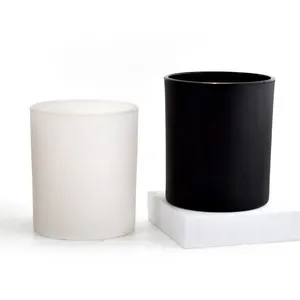 Wholesale Decorative Unique Matte White Glass Candle Jar