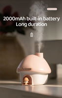 YINHI Nouvelle Lampe d'Ambiance Veilleuse Champignon Humidificateur Domestique USB à Piles pour Bureau et Chambre