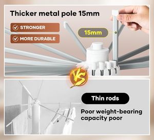 Outdoor <b>Clothes</b> Drying <b>Rack</b>, Folding <b>Clothes</b> Drying <b>Rack</b>, Balcony <b>Clothes</b> Drying <b>Rack</b>, Heavy-duty <b>Clothes</b> Drying <b>Rack</b> - Product Image 3
