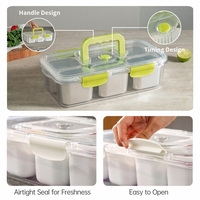 Boîte de rangement empilable en acier inoxydable à 6 compartiments, résistante aux hautes températures, hermétique et compatible lave-vaisselle, pour